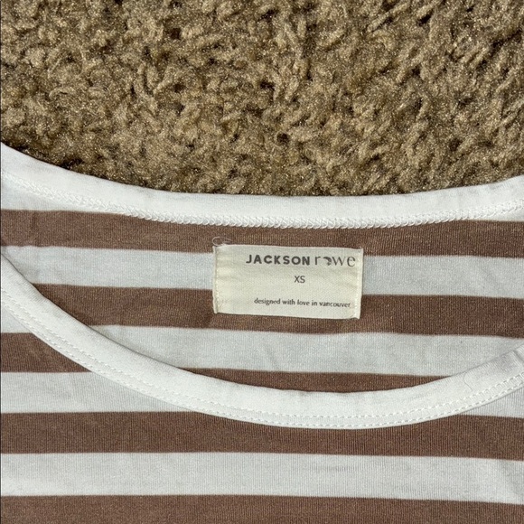 Jackson Rowe White and Brown Long Sleeve Tie Front Tee - Picture 12 of 12